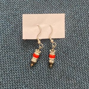 Fancy Red Dangly Earrings